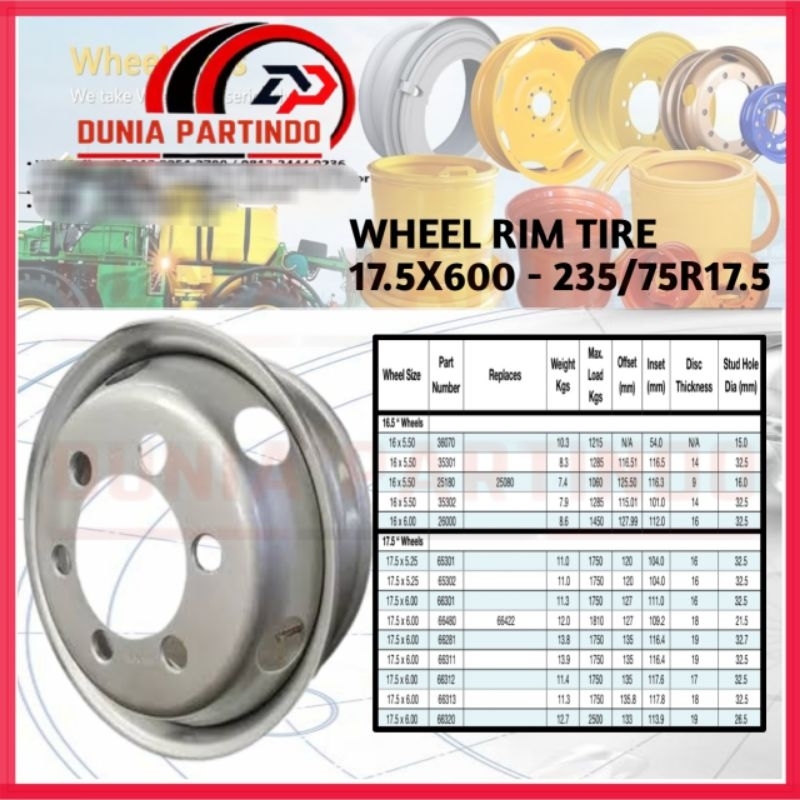 Velg 17.5X6.00 ban 235/75 R17.5 velg Colt Canter