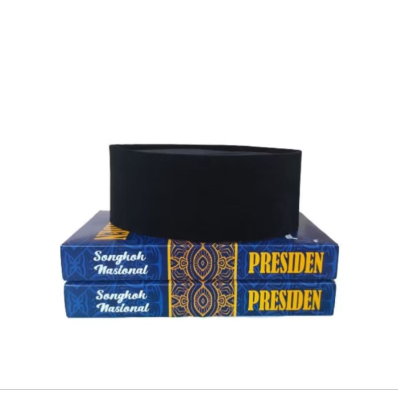 Peci Hitam Presiden Polos Murah - Kopiah Polos - Songkok Presiden Polos
