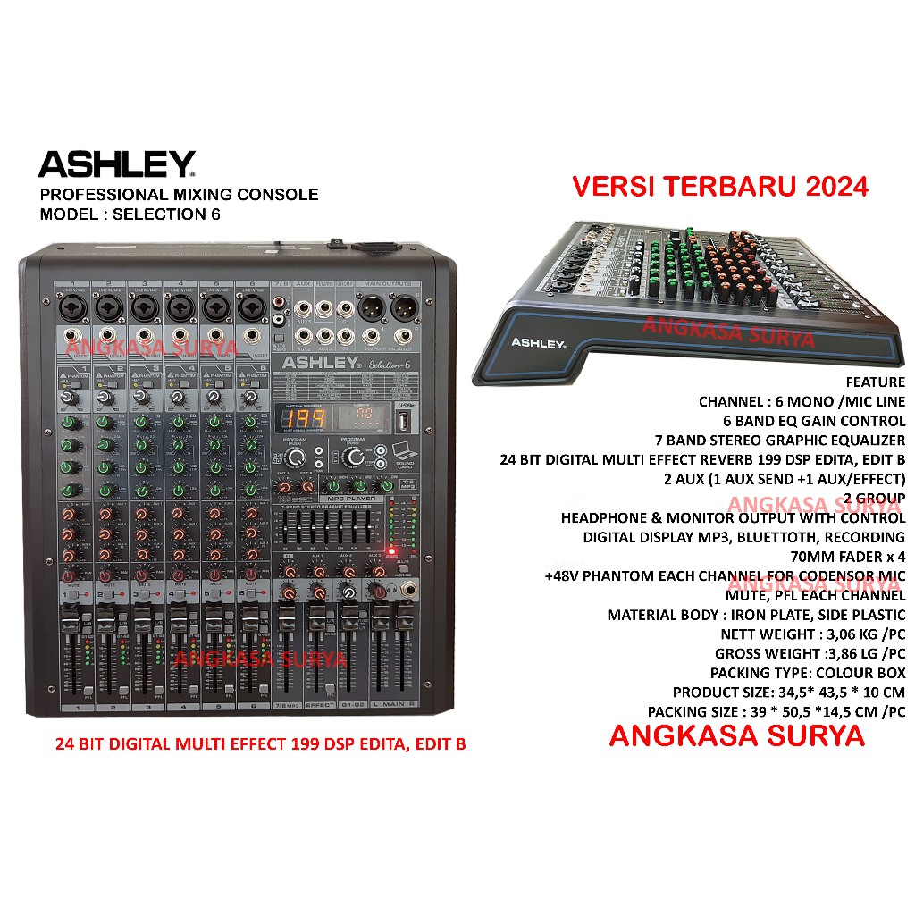 Mixer Ashley Selection 6 Original / Mixer Audio Ashley Selection6 Effect Reverb 199 dsp
