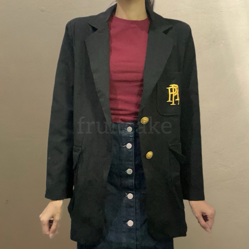 Blazer Wanita Hitam ala Sekolah Korea