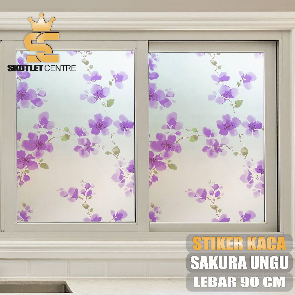 Stiker Kaca Motif Bunga Sticker Kaca Pintu Jendela Kamar Dapur Teras