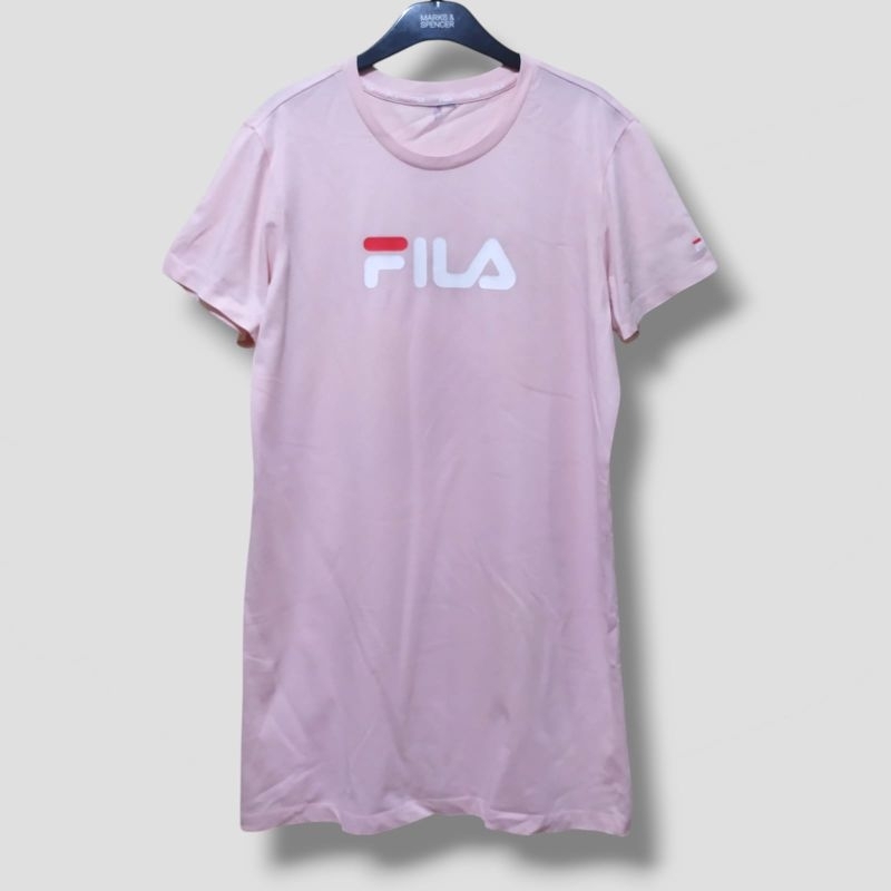 Kaos cewek fila logo dress original casual santai