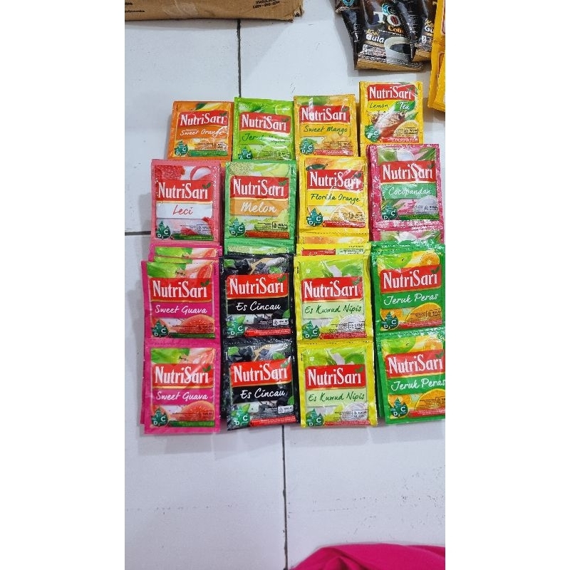 

Nutrisari Semua Rasa / Nutrisari Minuman Renteng. Satu renteng isi 10pcs