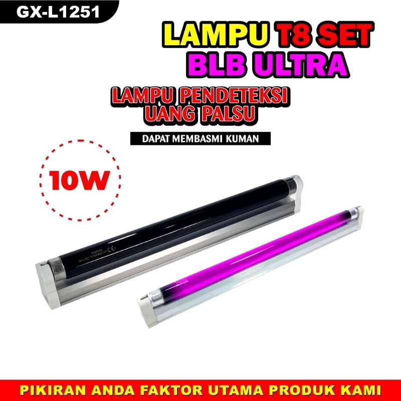 LAMPU UV MONEY DETECTOR GAXINDO TL T5 SET ULTRAVIOLET 6/8/10 WATT  ALAT PENDETEKSI UANG PALSU