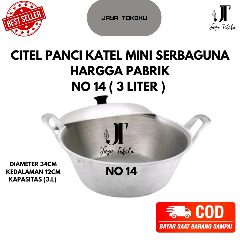 Citel Panci Katel Besar No 16 Anti Lengket Bahan Almunium Cor Kapasita 6Liter Tebal Kuat Tahan Lama