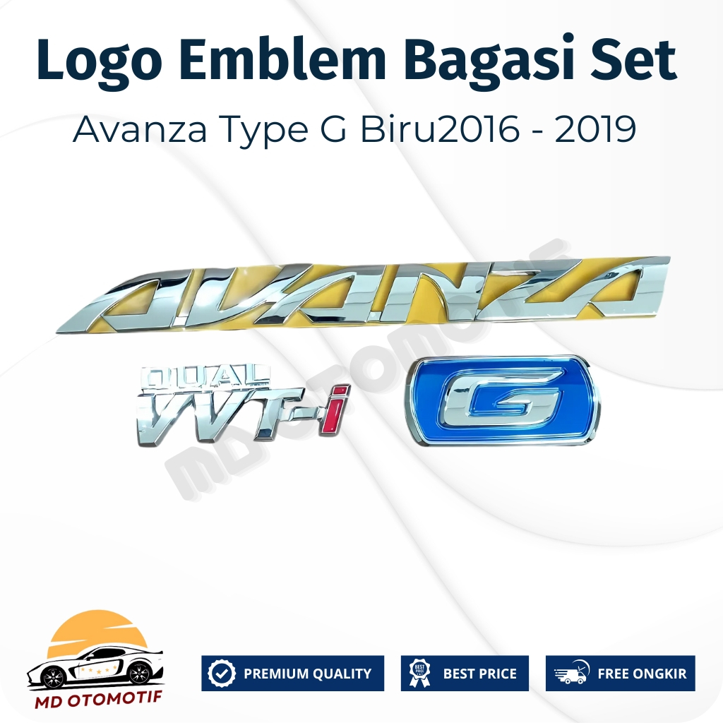 Logo Bagasi Set Avanza 2016 - 2019 Original Type G Biru Emblem Bagasi Set Avanza 2016 - 2019 Origina