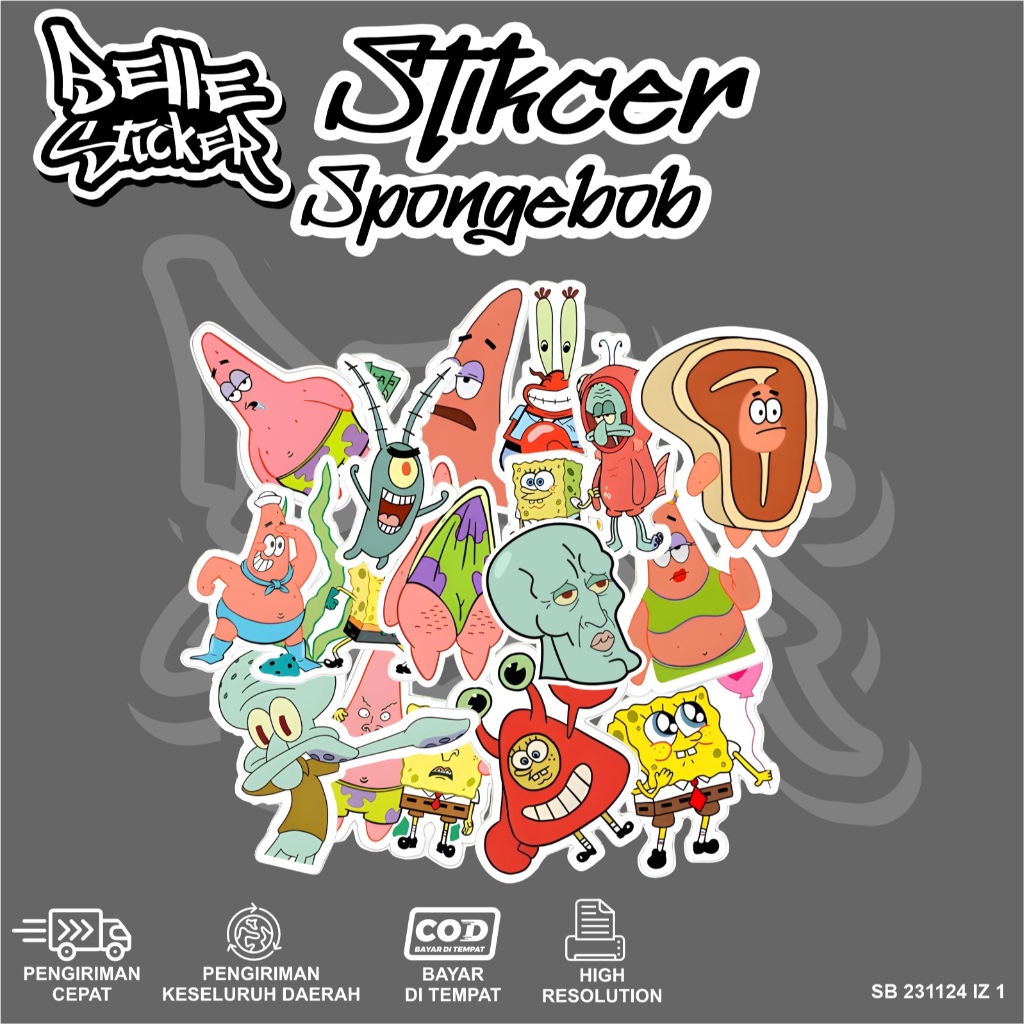 

Stiker Spongebob Waterproof Sticker Ecer Lucu Aesthetic Hiasan Laptop Tumbler Case Hp Stiker Laptop