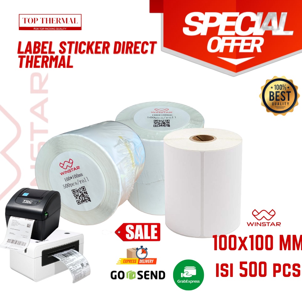 

KODE V44J Kertas Label Thermal 1x1 MM isi 5 Pcs Roll