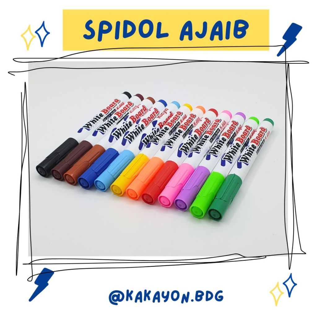 

Spidol Ajaib Marker Warna Wipe Clean Bisa Dihapus - Kaca Whiteboard