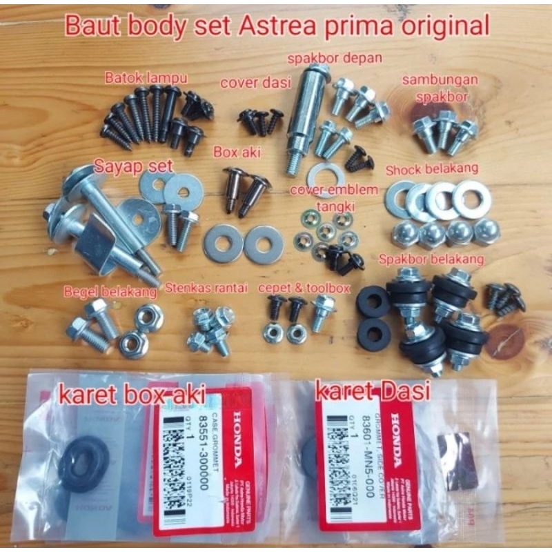 baut body honda set lengkap Astrea Prima lengkap original