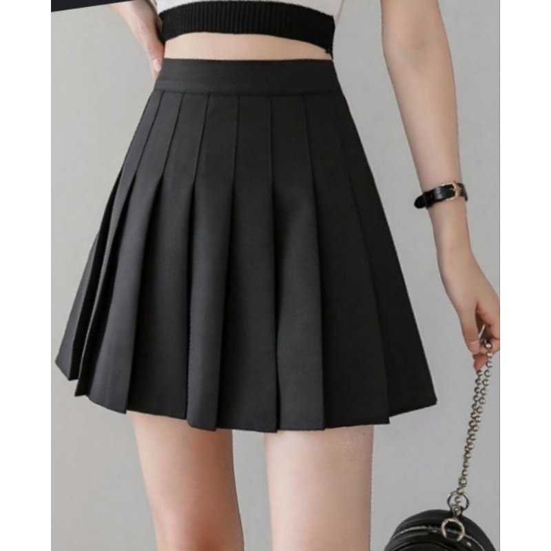 Rok Kerja Mini Hitam Polos dan Corak