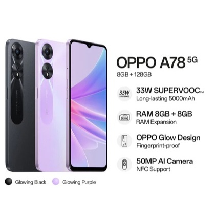 Oppo A78 5G 8/128 GB Baru Garansi Resmi New