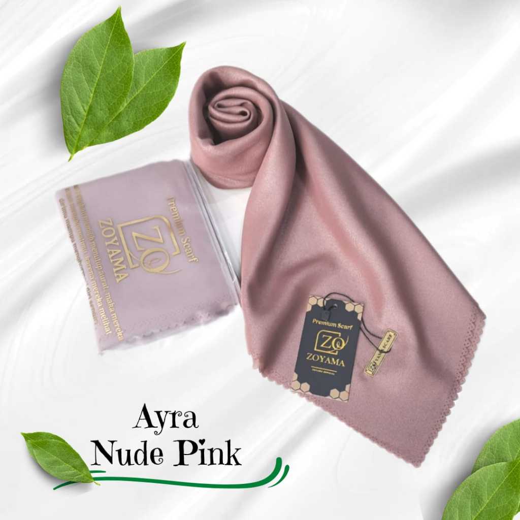 ZOYAMA Ayra - Hijab Segiempat Glitter Syari Nude Pink