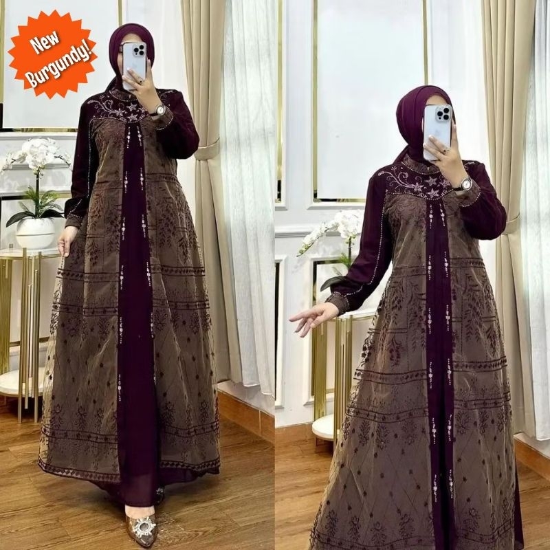 (NEW 2024) NUUNI DRESS IMPORT - BAJU DRESS GAMIS CERUTY BABYDOLL FULL PURING FURING MIX BROKAT BRUKA