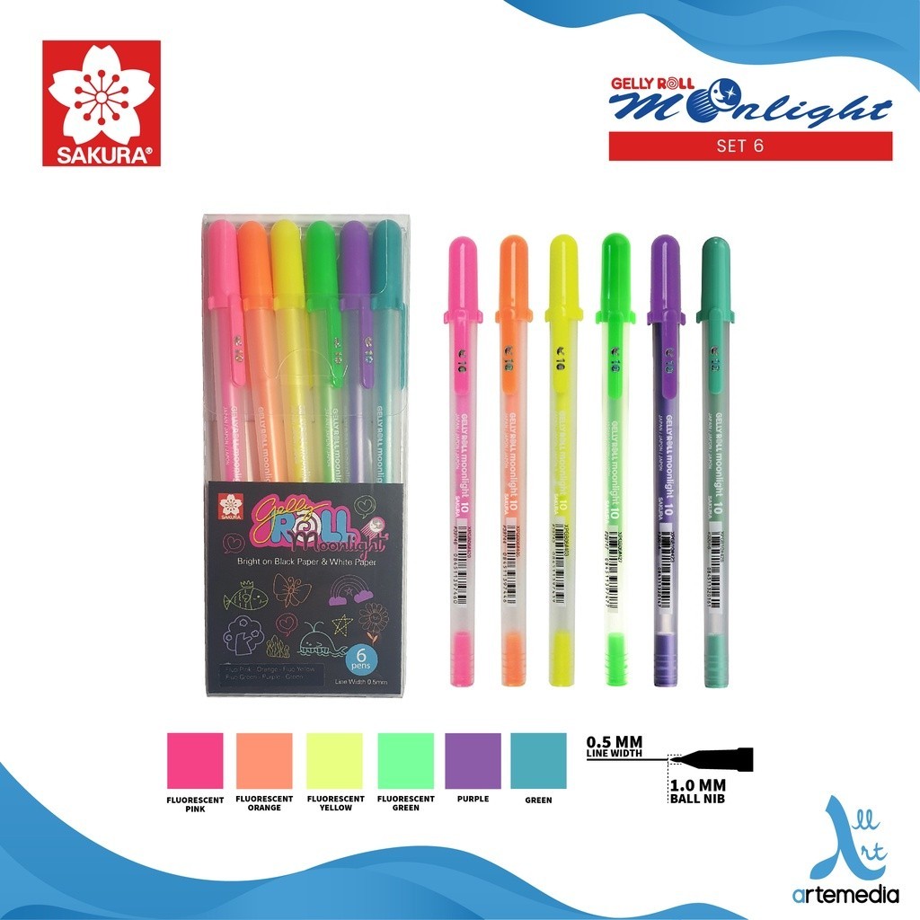 

Gramedia Surabaya - Sakura Gelly Roll Moonlight Color Set 6 Gel Pen Bolpen