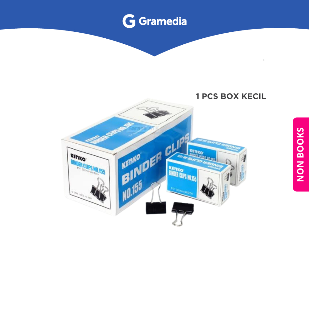 

Gramedia Depok - KENKO BINDER CLIP NO. 155/LSN Penjepit Kertas