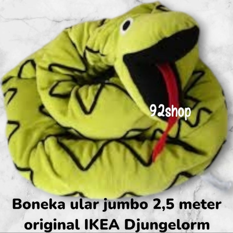 Boneka ular hijau jumbo 2,5 meter original IK-EA®️ Djungelorm | boneka green snake anaconda | boneka