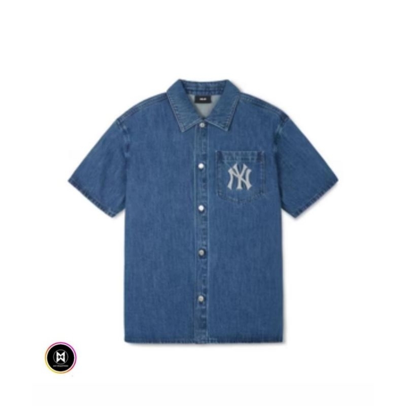 MLB DENIM KEMEJA SHORT HAND