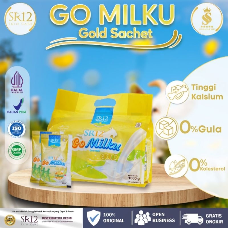 

GoMilku Gold Pouch Sachet SR12 1000gr susu lansia kesehatan tulang persendian cegah osteoporosis