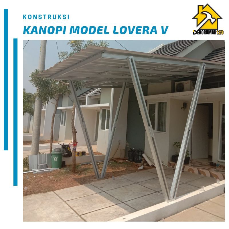 Kanopi baja ringan tiang model Lovera "V" murah