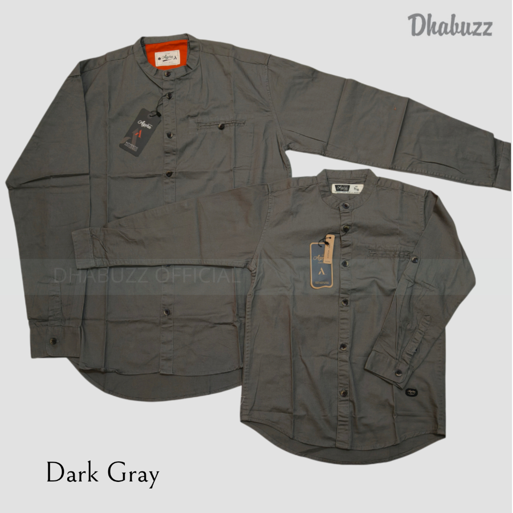 AGERA KEMEJA KOKO COUPLE AYAH ANAK SPESIAL DARK GRAY KATUN TWILL TERBARU