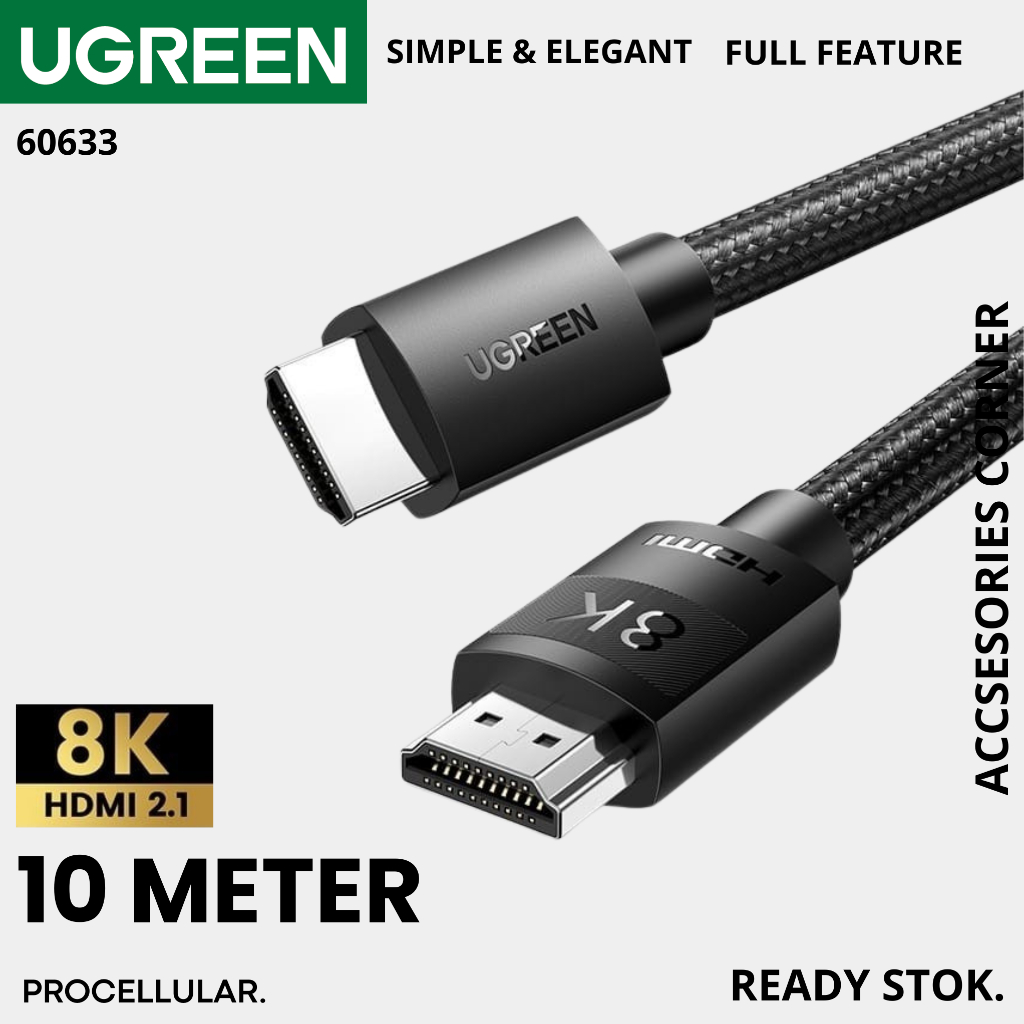 Ugreen Kabel HDMI to HDMI 8K Male to Male 10Meter 10M 60633