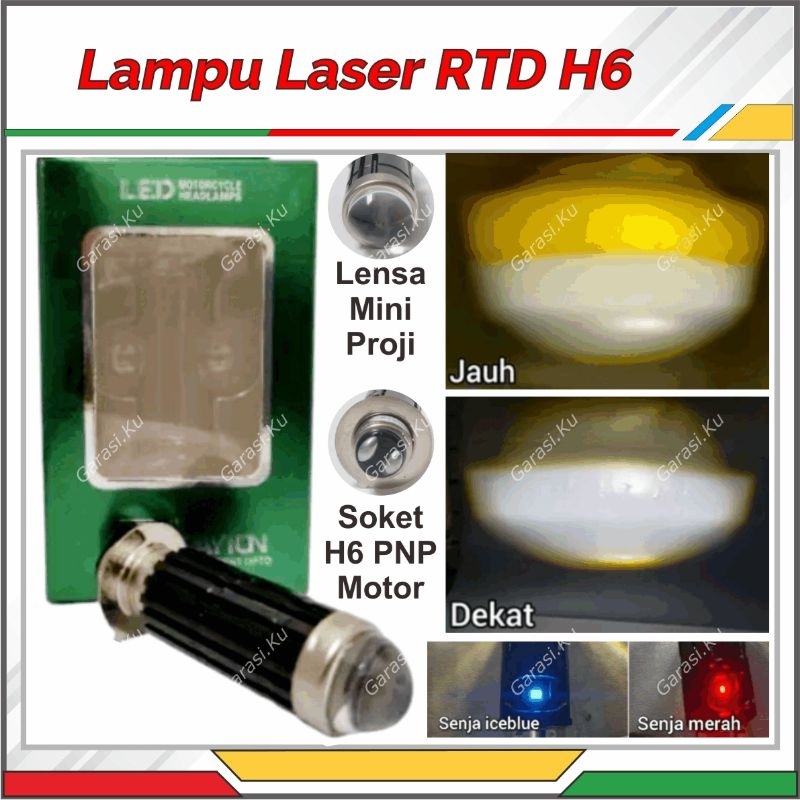LAMPU LASER RTD H6  M11Z LS10 UTAMA LED MOTOR  2 WARNA SOROT FOKUS JAUH DEKAT KUNING PUTIH DEMON MER