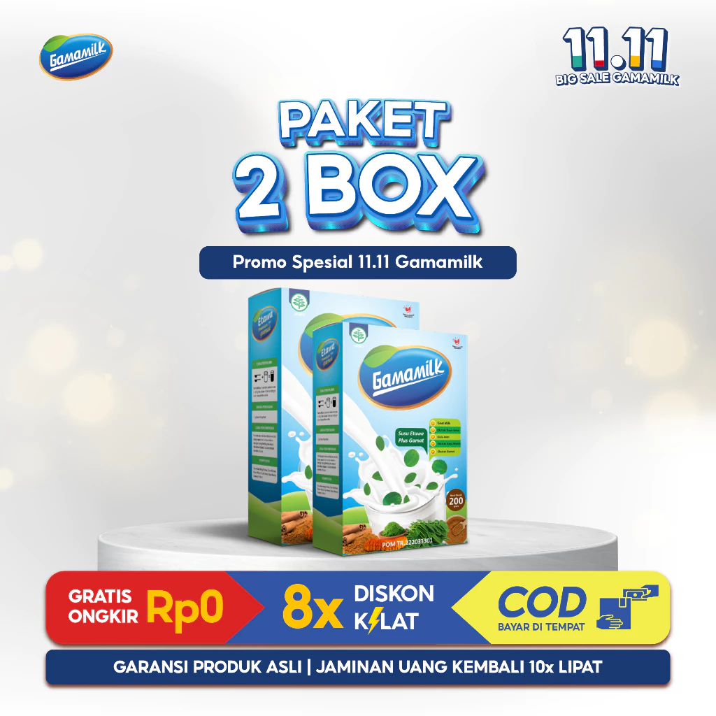 

Gamamilk - 2 Box Susu Untuk Masalah Tulang Dan Nyeri Sendi 200g
