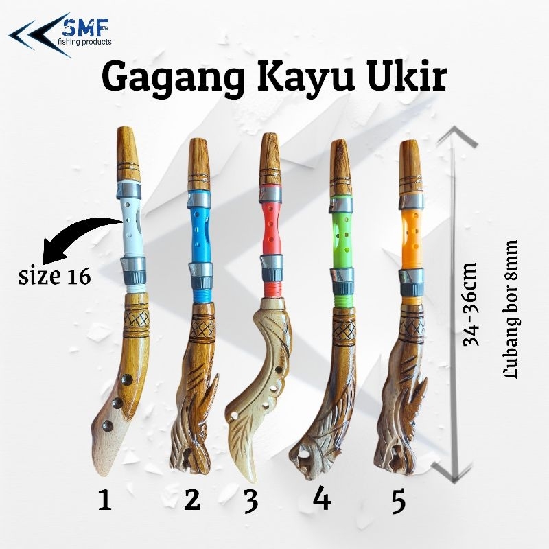 Gagang Kayu Ukir + Reel seat acrylic odps 16 / custom joran