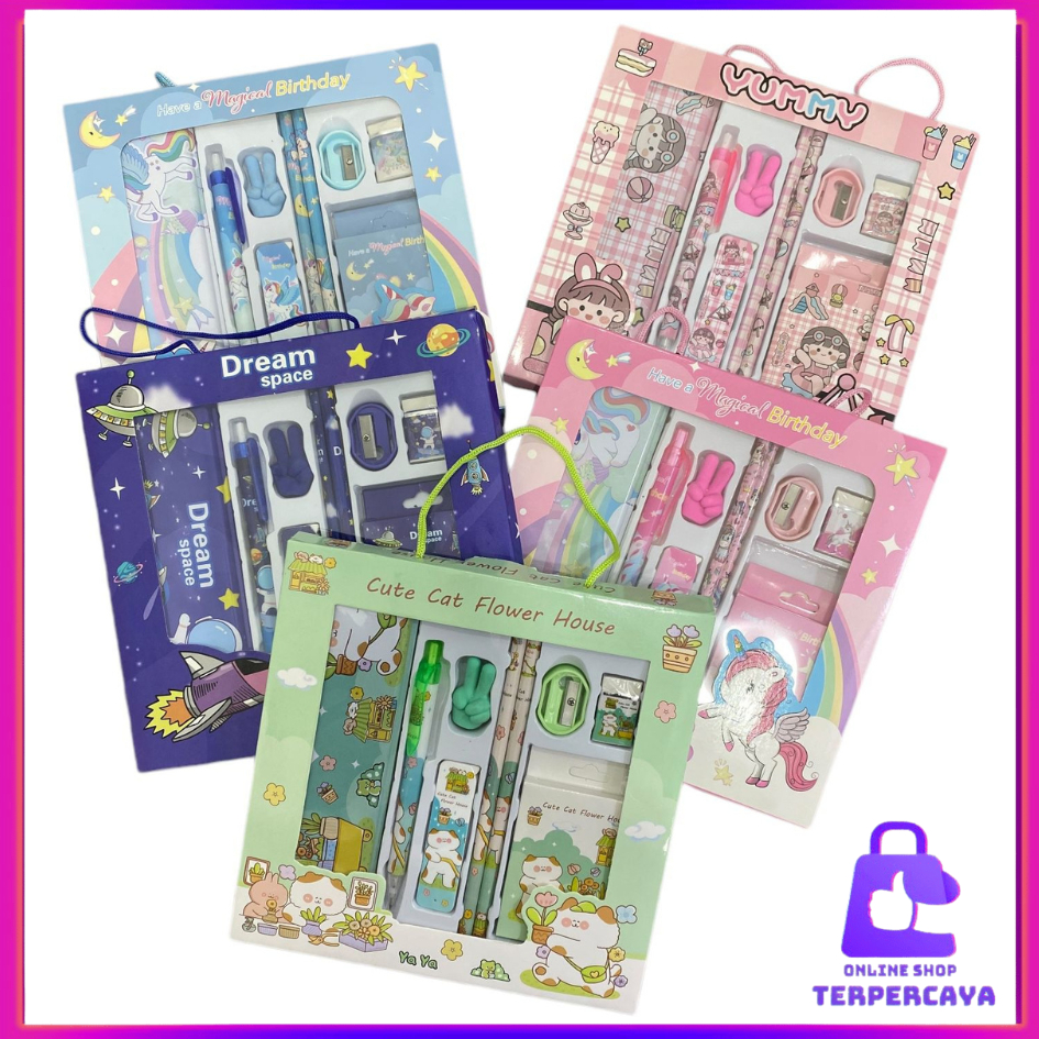 

OST Alat Tulis Set 9 In1 Stationery Karakter Lucu Set Perlengkapan Alat Tulis Sekolah Anak-Anak Murah Lengkap Souvenir Ulang Tahun Anak Alat Tulis 9 IN 1 Free Tempat Pensil Kaleng