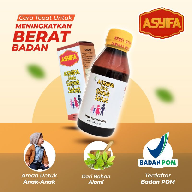 

Madu Gemuk Sehat, meningkatkan nafsu makan,tambah berat badan, terdaftar Bada POM,herbal alami original Asyifa