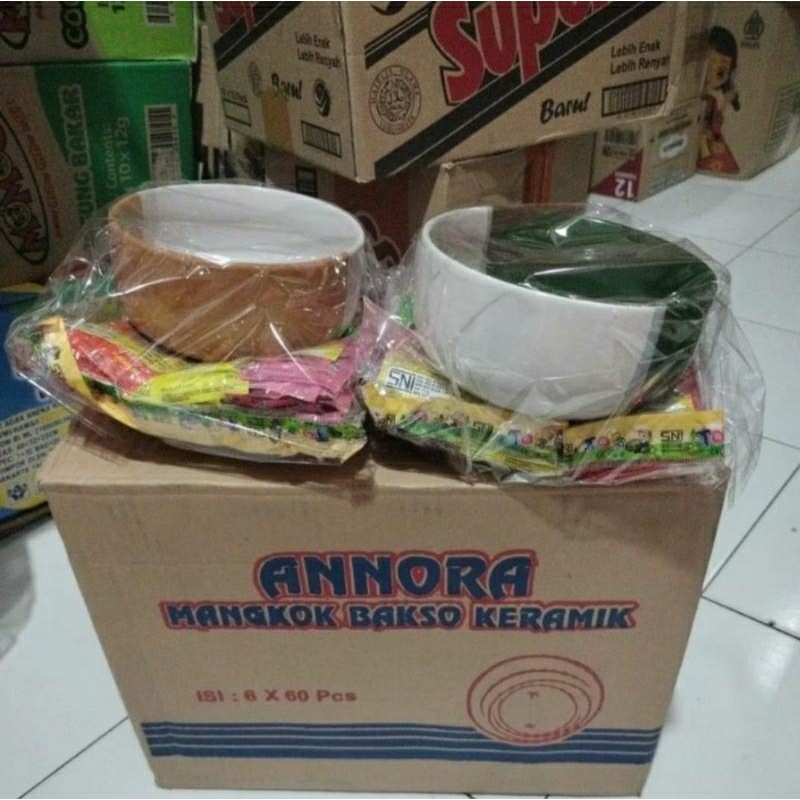 

cimin gratis mangkok bakso keramik yg cantik, 1bungkus isi 180pcs + mangkok keramik