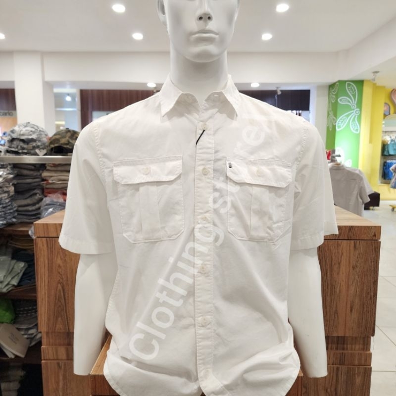 MGEE ORIGINAL kemeja pria lengan pendek putih TREVORCKPR0009