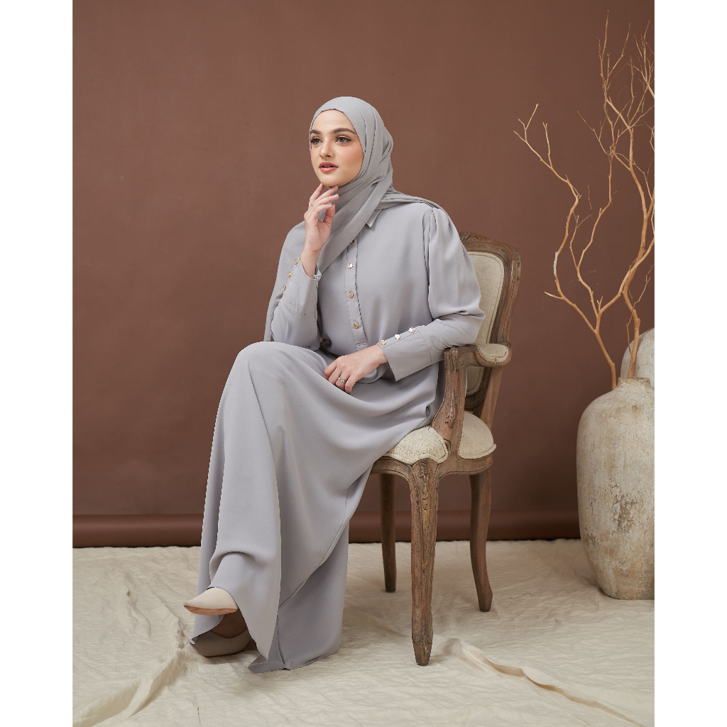Lyna Dress | Gamis Polos Dewasa by At_Muflih