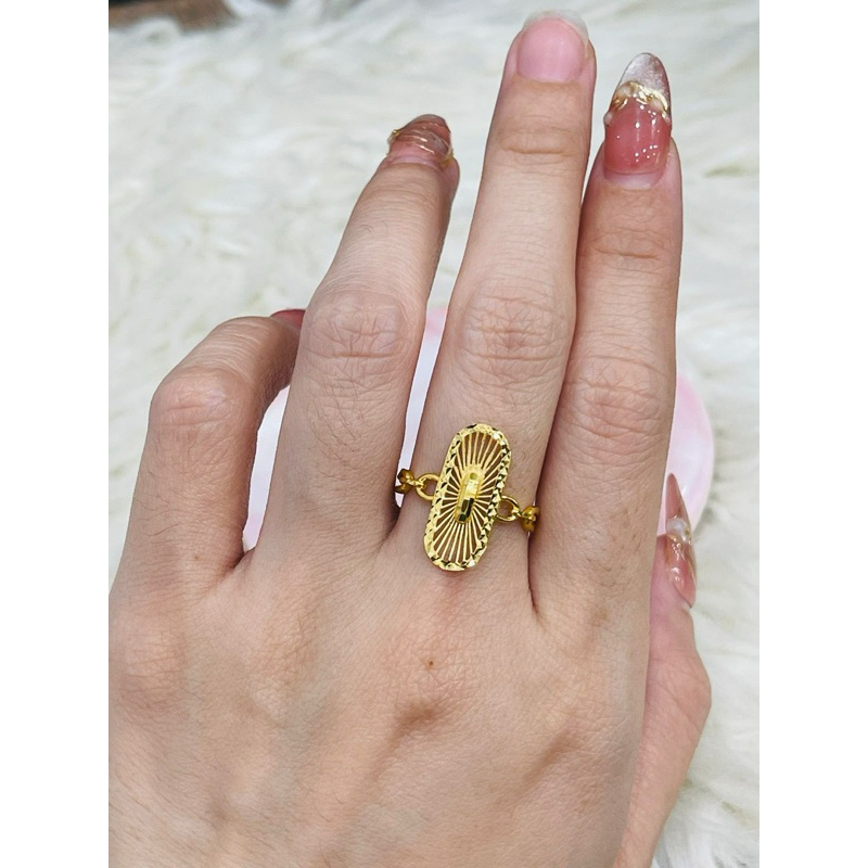 cincin kerawang oval lonjong uk 15 emas asli kadar 875