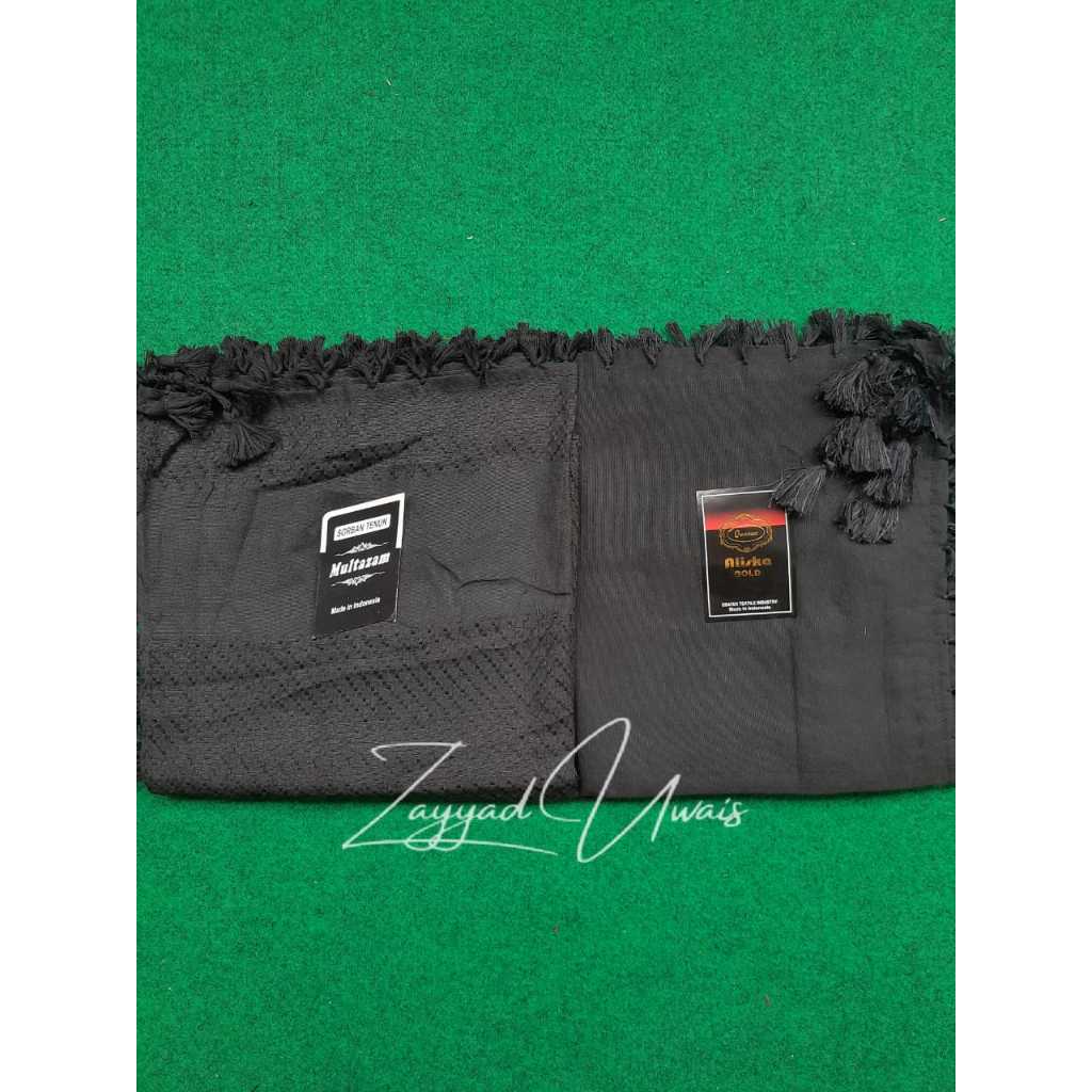 Sorban SegiEmpat Hitam Bintik-Surban Arab Polos Ronce Kuncir