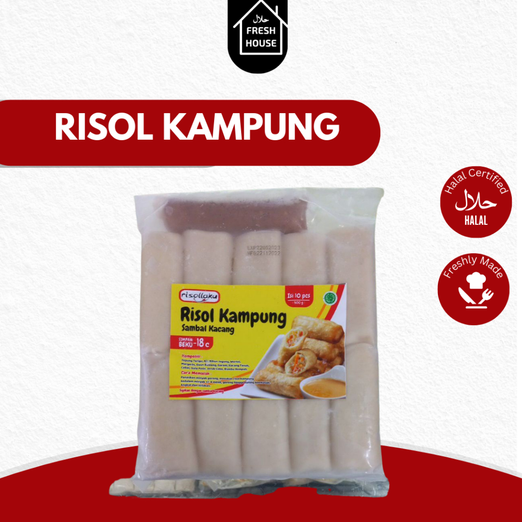 

RISOL KAMPUNG ISI BIHUN FROZEN + BUMBU KACANG RISOLLAKU ISI 10