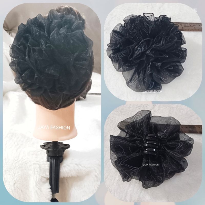 Jepit Cepol Hijab Warna Hitam Jedai Mawar Cepolan Buat Rambut