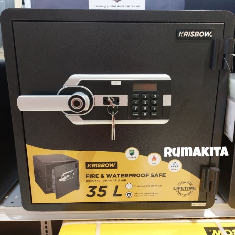 Krisbow brankas besi tahan api dan air 48x45.7x47 cm FP3502F