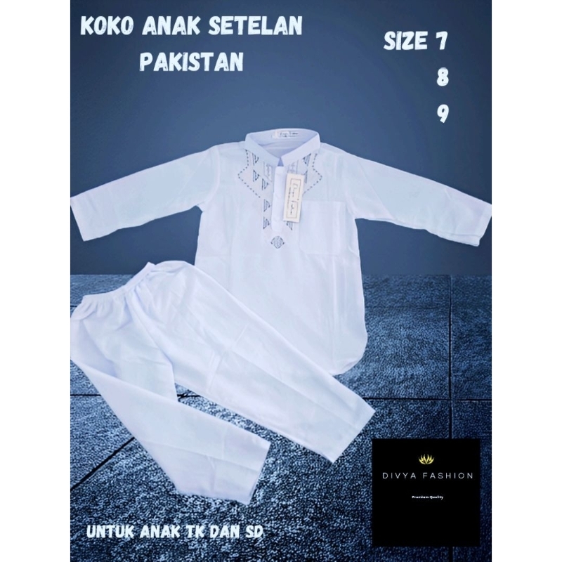 Pakaian Baju Anak Laki Laki Koko Setelan Pakistan Motif Bordir Terbaru Berbahan Kain Katun Premium W
