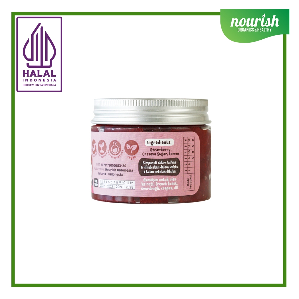 

Bny31 STRAWBERRY JAM VEGAN (SELAI STRAWBERRY) RENDAH KALORI, TANPA GULA PASIR 90gr