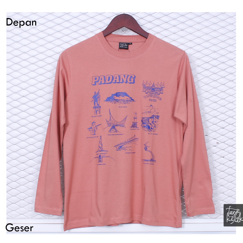 Tangkelek Baju Kaos Lengan Panjang Padang Warna Orange Bata