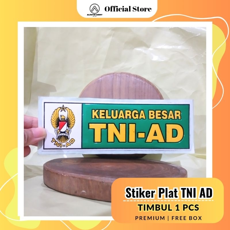 Alfatih Army Stiker timbul Nopol TNI AD Eka Paksi 5x16 cm Mobil Original