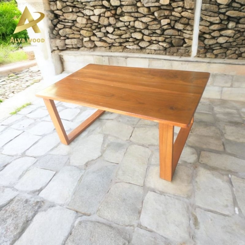 custom meja tamu minimalis/ meja lesehan /meja laptop/meja belajar kayu jati asli
