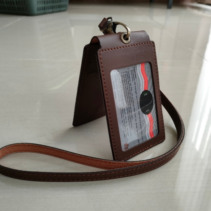 

First Order ID Card Card Holder Front Kalung Holder Name Tag Kulit Souvenir Terbaru