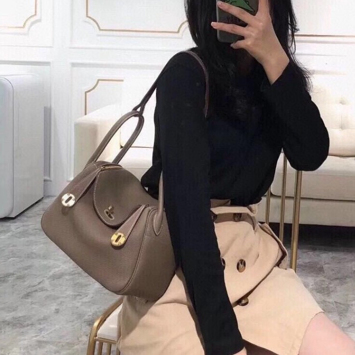 Penjualan panas Lindy 26cm TC tas bahu kulit sapi tas tangan tas kulit wanita tas wanita elegan