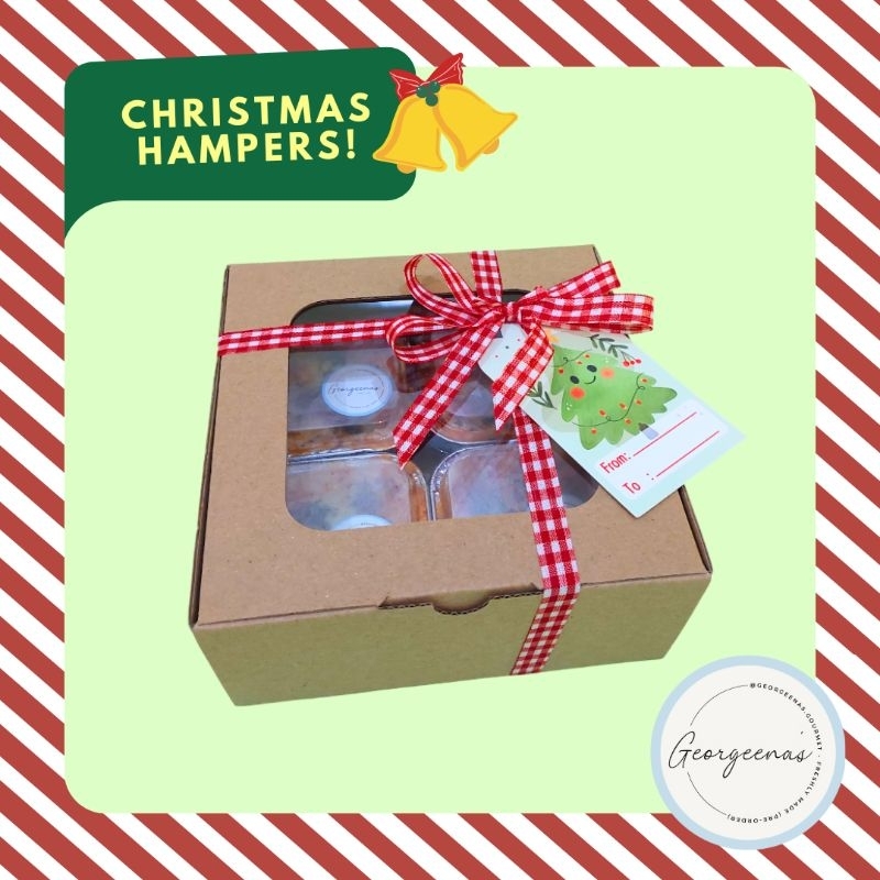 

Mini Lasagna Christmas Hampers (4pcs Mini Lasagna, 16x16x7 cm) | JINGLE & JOLLY & JOY PACKAGE | PreOrder 1-2 Hari | Georgeena's Gourmet • @georgeenas.gourmet