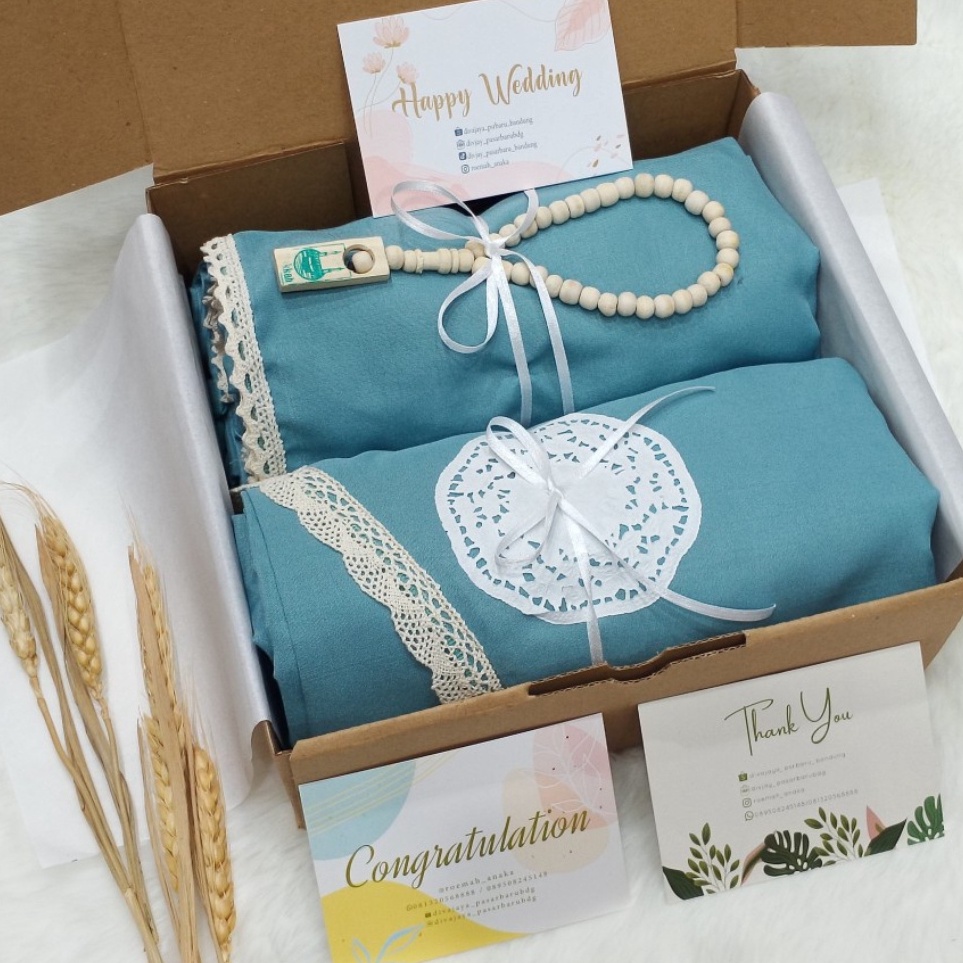Top Grade  HAMPERS MUKENA KATUN DEWASA MUSLIMAH ALAT SHOLAT PEREMPUAN WANITA GIFT BOX HADIAH KADO WE