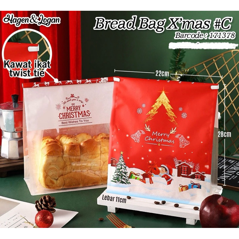 

Bread Bag Natal (Per 10Pc) / Kantong Packaging Christmas
