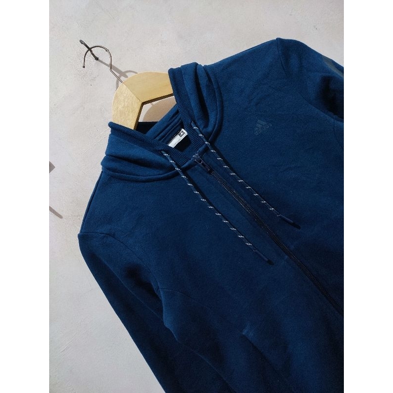 Hoodie Zipper Adidas Essentials Sport Basic Navy